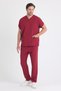 Unisex Terikoton Burgundy Doctor Nurse Uniform Medical Uniform Surgical Top Thin Fabric (Top) - 2