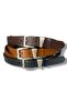 Men's 100% Genuine Leather Thin Tin Plated Buckle Set of 3 Belts 2.5 cm - 4