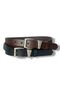 Men's 100% Genuine Leather Thin Tin Plated Buckle Black-Brown Set of 2 Belts 2.5 cm - 5
