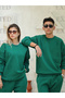 سترة رياضية خضراء كبيرة الحجم من مجموعة Green Lover Couple Combinations، قطعتين