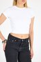 Women's White Crop Fitted T-Shirt - 5