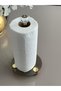 Gold Decorative Wooden Ball Footed Crystal Stone Smoked Glass Paper Towel Holder - 3