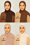 Combed Cotton Shawl Set of 4 (Dark Brown - Chocolate - Mink - Cream) - 2