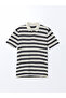 Polo Neck Short Sleeve Striped Men's T-Shirt - 5