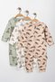 Unisex Baby Animal Print Jumpsuit Set 3 Pieces Jumpsuit 100% Cotton - Sleeping Bag - 2