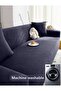 Lycra Stretch Elastic Flexible Washable Square Pattern Three-Person Denim Cover Seat Cover - 5