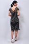 Dorothy Fringe Flapper Dress in Black Silver - 3