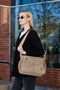 Women's Water Resistant Crinkle Fabric Multi-Compartment Adjustable Beige Cross Strap Shoulder Bag - 2
