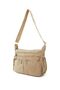 Women's Water Resistant Crinkle Fabric Multi-Compartment Adjustable Beige Cross Strap Shoulder Bag - 6