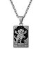 The Devil -Devil Dog Tarot Card |   316L Silver Color Steel Necklace - 2