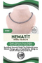 Certified Hematite Natural Stone Knotted Necklace 6 Mm - M163