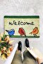 Chirp Birds Colorful Chirping Birds Brown Welcome Door Mat 45X70 cm - 3