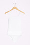 Women's White Viscose Lycra Soft Fabric String Strap Tank Top & Slip Panties Set L3I5K3L4Ekk