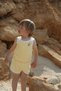 Ice Cream Embroidered Yellow Towel Effect Baby Girl, Baby Boy, Children's Bottom Top Set – Summer 100% Cotton Set - 8