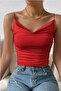 Sleeveless Strappy Cowl Neck Blouse Crop - 2