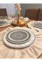 Ruffled Raw Linen American Service Round Supla 6 Pcs 40 cm - 6