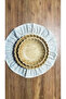Ruffled Raw Linen American Service Round Supla 6 Pcs 40 cm - 2