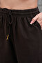 Brown Women's Cotton Linen Blend Comfortable Fit Pants - 8