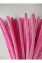 50 Pieces of Candy Pink Chenille, Feathered Wire Suitable for Flower Making, 30 cm 6mm - 2