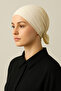 Women's White and Cream 3-Piece Bonnet Set, Cotton Lycra Hijab Bonnet - 4