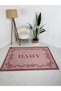 Mosso Pink Gingham Patterned Baby Text Detailed Woven Base Modern Decorative Carpet Mosso49 - 4