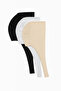 Women's White and Cream 3-Piece Bonnet Set, Cotton Lycra Hijab Bonnet - 2