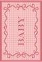 Mosso Pink Gingham Patterned Baby Text Detailed Woven Base Modern Decorative Carpet Mosso49