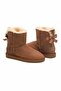 Women's Brown Genuine Suede Fur Inside Single Bow Boots 191061 - 3