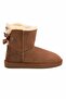Women's Brown Genuine Suede Fur Inside Single Bow Boots 191061