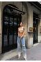 Ripped Jeans with Elastic Waist and Drawstring Waist. Palazzo Pants with Drawstring Hem Knit Pants - 3