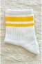 3 Pairs Women's Men's Cotton Socks – College & Sneaker Compatible Unisex White Striped Socks - 4