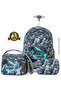 18" Set of 3 Trolley Backpack w/ Lunch Bag and Pencil Case-T Rex - 3