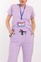 Unisex Lilac Lycra Doctor Nurse Hospital Scrubs Shift Uniform Set - 4