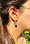 Gold Color Yellow Evil Eye Beaded Dangle Women's Earrings Bbe01 - 5