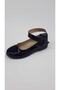 Girl's Ankle Strap Black Patent Leather Orthopedic Ballerina Shoes