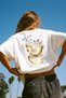Women's Oversized t Shirt 100% Cotton Sculpture Printed Ecru