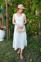 Lace Thick Strap Linen Dress - 4