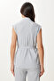 Belted Vest Palazzo Knitted Suit Gray Lby0002 - 5