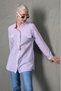 Purple Striped Seersucker Fabric Women's Oversize Shirt Mg1666 - 6
