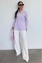 Purple Striped Seersucker Fabric Women's Oversize Shirt Mg1666