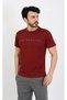 Men's Burgundy Printed 100% Cotton Short Sleeve Shorts Pocket Summer Pajama Set - 5