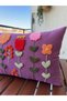 Punchhatolyesii Purple Colorful Flower Panch Punch Hand Embroidered Handmade Throw Pillow Cover (30X50) Sizes - 4