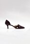 Women's Leather Heeled Shoes - 3