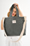 Seaweedd Large Size Waxed Canvas Shoulder and Hand Bag High School and University School Bag (Width: 32 Length: 29)