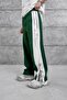 Men's Sweatpants Brush Green Oversize Baggy Striped Loose Fit 3 Yarns Without Ruffles