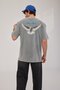Men's T-Shirt Power of Peace Washed Gray Oversize Crew Neck Thick Cotton Fabric - 4