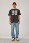 Men's T-Shirt 30 Number Washed Smoked Oversize Printed Crew Neck Thick Cotton Fabric