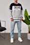 Men's Sweatshirt Unilions Gray Black Oversize Crew Neck 3 Thread Raster