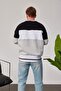 Men's Sweatshirt Unilions Gray Black Oversize Crew Neck 3 Thread Raster - 3