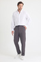 Men's Side Pockets, Elastic Waist, Lace-Up Belt, Relaxed Fit, Comfortable Cut Cool Fabric Trousers